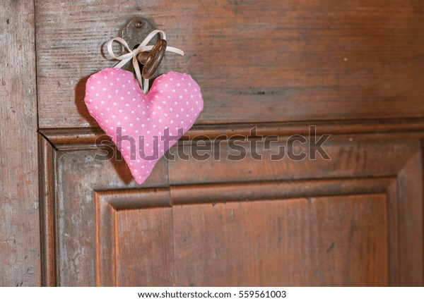Cute Little Pink Heart Hanging On Stock Photo Edit Now 559561003