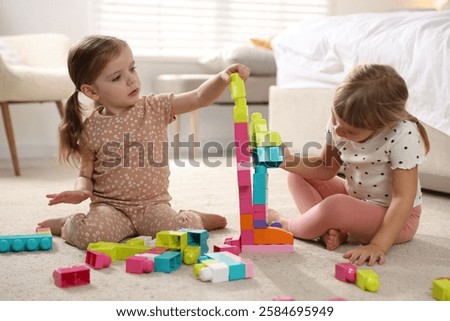 Image, Stock Photo Little girl at the table