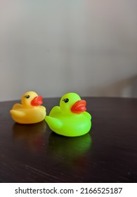 Cute Little Yellow Rubber Duck Toy That Makes A Sound When Pressed For Children's Play