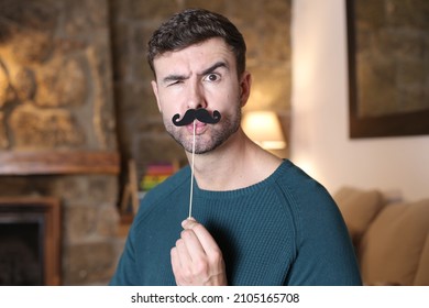 Cute man with a mustache