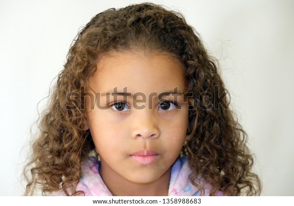 Cute Mixed Race Girl Curly Natural Stock Photo Edit Now 1358988683