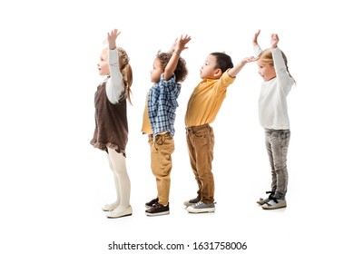 Cute Multiethnic Children Playing Hands Isolated Stock Photo 1631758006 ...