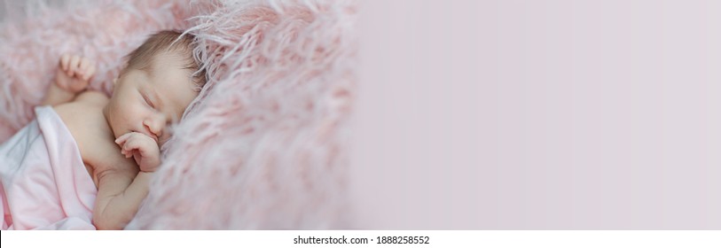 Cute Newborn Baby Sleeping On Pink Stock Photo 1888258552 | Shutterstock