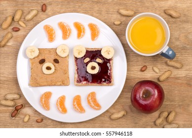 Cute Peanut Butter And Jelly Sandwiches For A Kid 