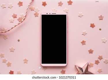 Cute Pink Backgound Phone Mockup