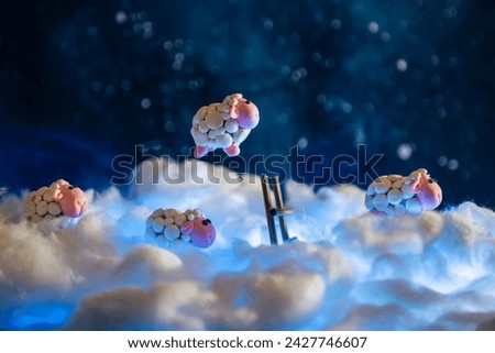 Similar – Image, Stock Photo Sheep on a staircase Lamb