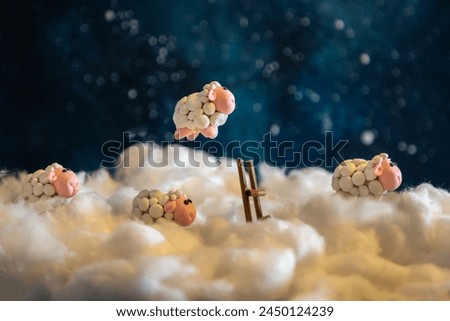 Similar – Image, Stock Photo Sheep on a staircase Lamb