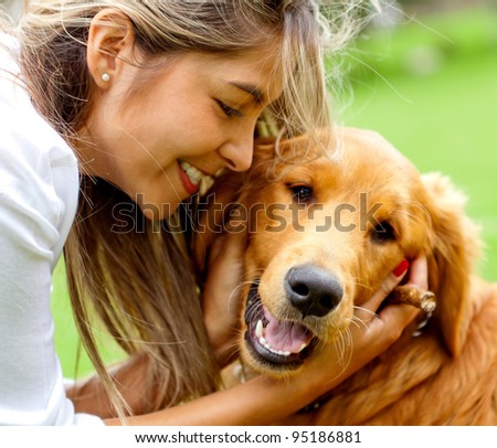 Similar – Image, Stock Photo cute golden retriever dog at home holding a blueberry on his snout. adorable obedient pet. Home, indoors and lifestyle