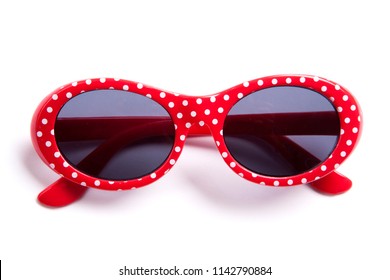 Cute Red Children Sunglasses Isolated