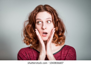 Cute Redhead Girl Scared Isolated On Stock Photo 1343836607 | Shutterstock