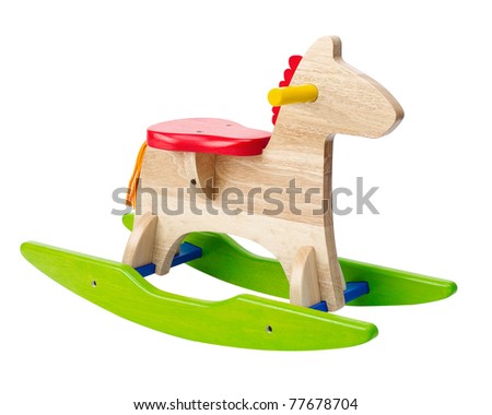 Cute rocking horse chair children could enjoy the riding an image isolated on white 