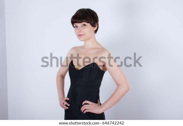 Cute Short Haired Model Vintage Designer Stock Photo Edit Now