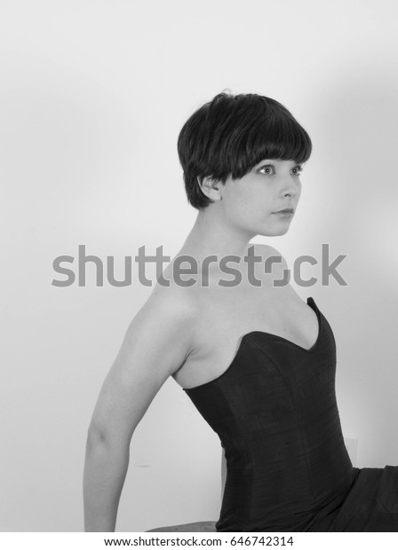 Cute Short Haired Model Vintage Designer Stock Photo Edit Now