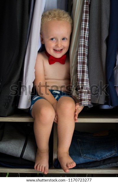 Cute Shy Little Boy Curly Blond Stock Photo Edit Now