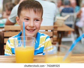 Cute Smiling Boy Drinking Juice Straw Stock Photo 742689325 | Shutterstock