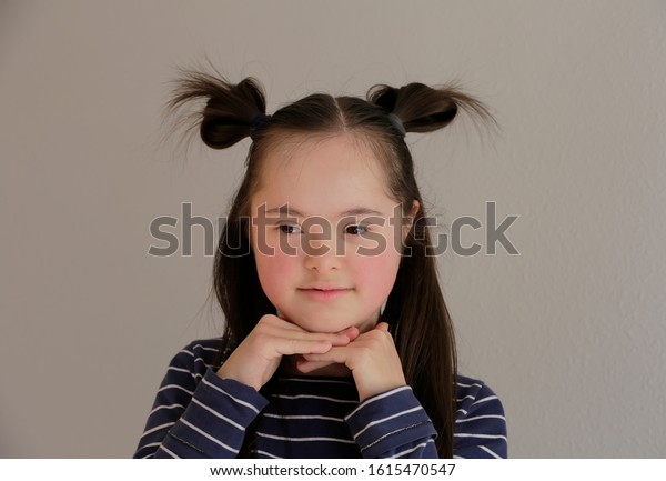 Cute Smiling Down Syndrome Girl On Stock Photo 1615470547 Shutterstock