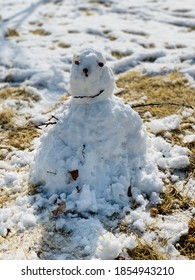 Cute Snow Man Made By A Child