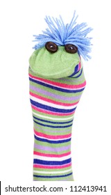 Cute Sock Puppet Isolated On White