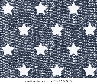 cute star patterns texture denim