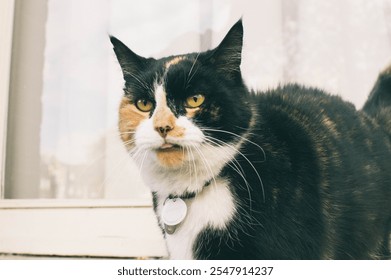 A cute street cat in Amsterdam, strolling along the charming cobbled streets, with canals and historic buildings in the background - Powered by Shutterstock