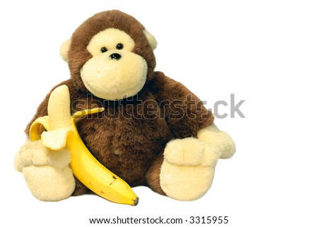 cute stuffed monkey with banana