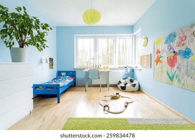 Cute stylish designed interior of small children room