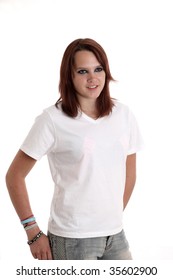 Cute Teen Girl Blank White T Stock Photo 35602900 | Shutterstock