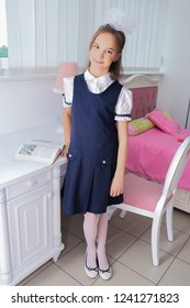 Cute Teen Girl School Uniform Smiling Stock Photo 1241271823 | Shutterstock