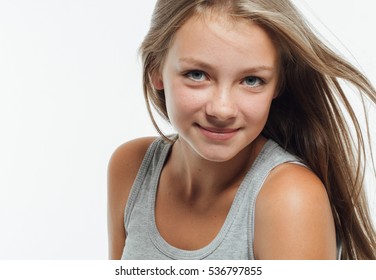 Cute Teenage Girl Freckles Woman Face Stock Photo (Edit Now) 536797855