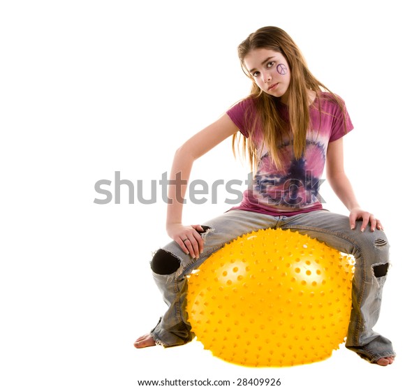 large exercise ball to sit on