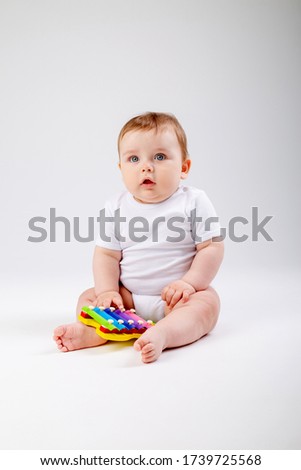 Similar – Image, Stock Photo Eight funny babies sitting on the floor