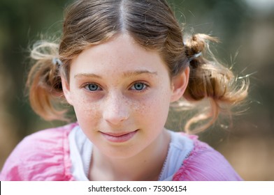 Cute Twelve Year Old Girl Pigtails 스톡 사진 75306154 | Shutterstock