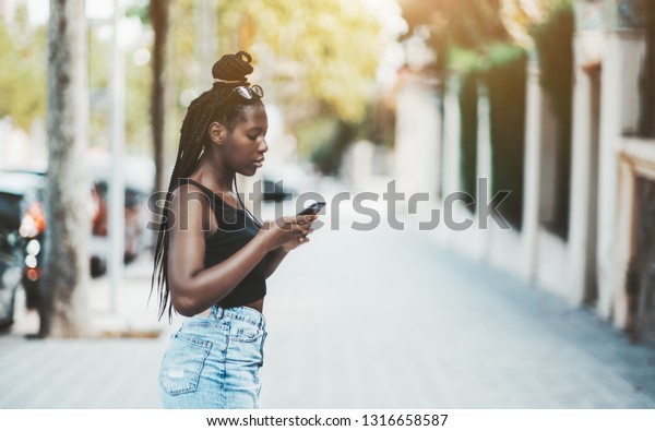 Cute Young Black Girl Braided Hair Stock Photo Edit Now 1316658587