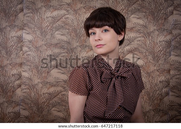 Cute Young Model Short Hair Poses Stock Image Download Now