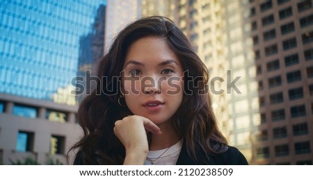 Similar – Woman in front of staircase / passageway