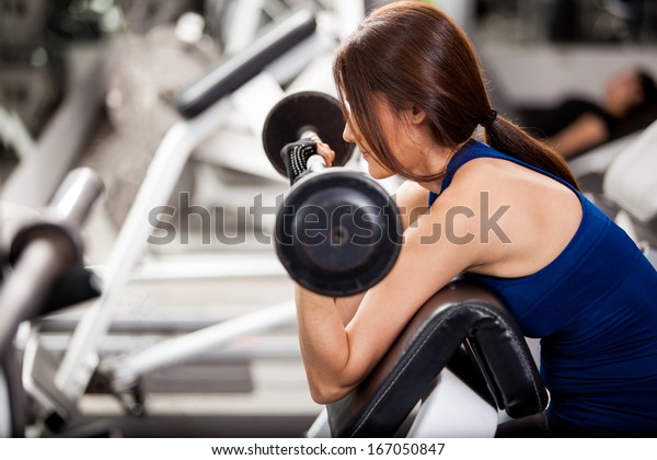 Cute Young Woman Working Out By Stock Photo Edit Now 167050847