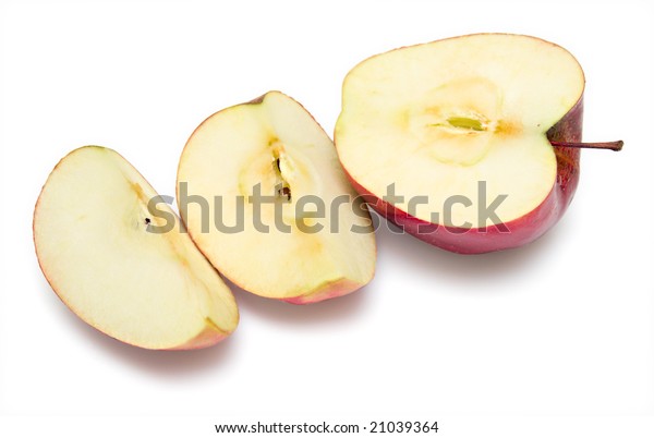 Cuted Apple On White Clipping Path Stock Photo Edit Now