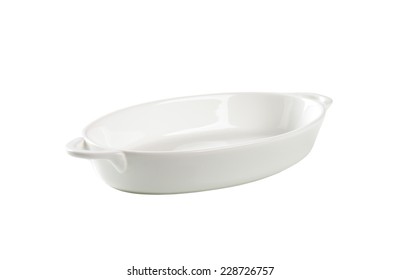 Cutout Of Empty Casserole Dish On White Background