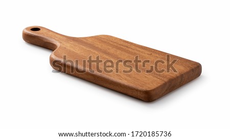 Cutting board placed on a white background