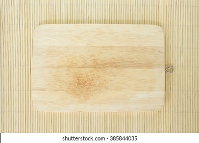 Cutting Board Wood On Mat Texture Japanese An Chinese Life Style Tradition