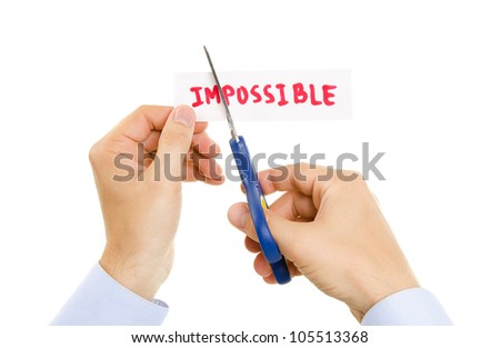 Cutting by scissors isolated on white background