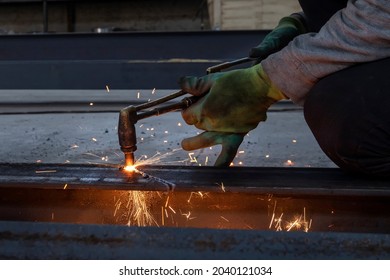 Cutting metal plate with oxygen. Oxy-fuel welding (commonly called oxyacetylene welding, oxy welding, or gas welding in the United States) and oxy-fuel cutting are processes. - Powered by Shutterstock