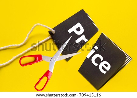 cutting price or sale concept