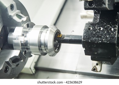 cutting tool counterboring a hole at metal working