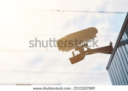 A cuttingedge modern surveillance camera capturing the critical essence of urban security and vigilant monitoring