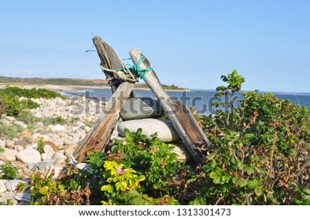 Cuttyhunk beach sculpture Stock photo © 