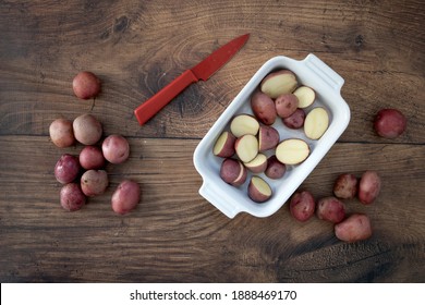 Cutup Red Skin Potatoes Ready For The Oven