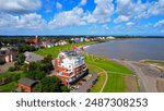 Cuxhaven Döse - aerial view overlooking the Grimmershörn Bay