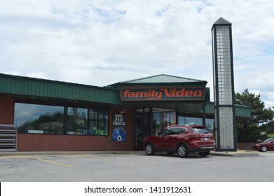 Cuyahoga Falls, Ohio-USA May 26,2019: A Family Video Store Is One Of Few Remaining DVD Movie Rental Stores Across The US.