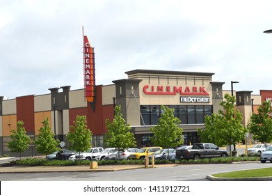 Cuyahoga Falls, Ohio-USA May 26,2019: Cinemark Movie Theater Exterior And Logo. Cinemark USA, Inc. Is An American Movie Theatre.